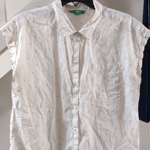Dip Lemon Print Casual Button Down Shirt, XL